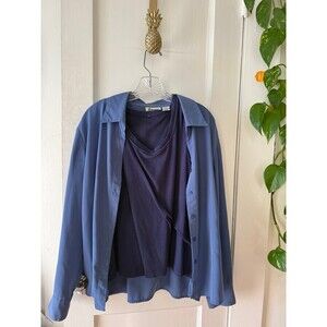 Vintage Joanna women’s size X-large buttoned blouse with tank top